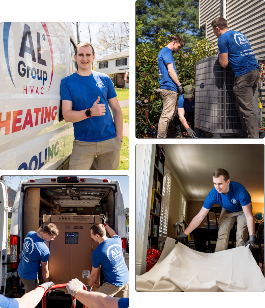 Workers standing in front of AirLife Smart HVAC & Air Purification's work van